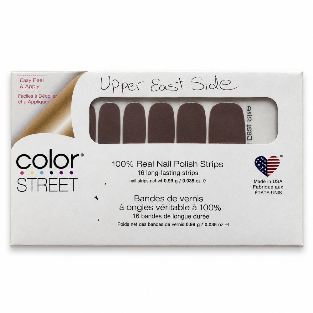 Color Street Upper East Side Brown Nail Polish Strips 16 Count New Sealed